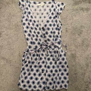 LOFT Navy and White Floral Romper (size 0)